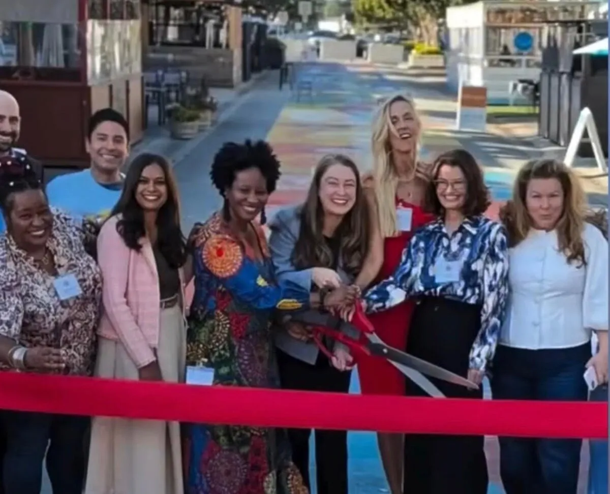 Pranita at a downtown mural ribbon cutting