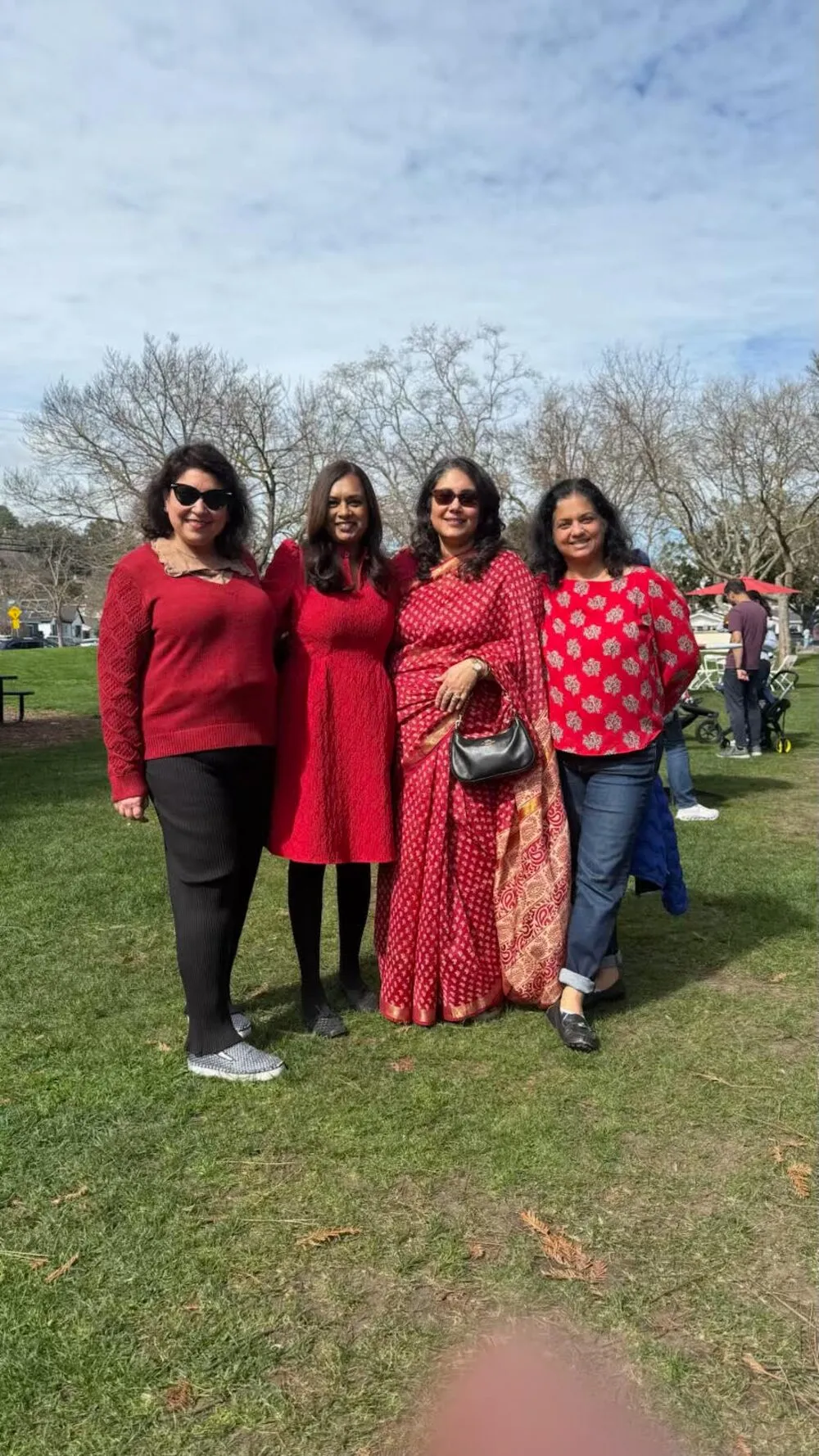 Pranita with community members at a spring gathering